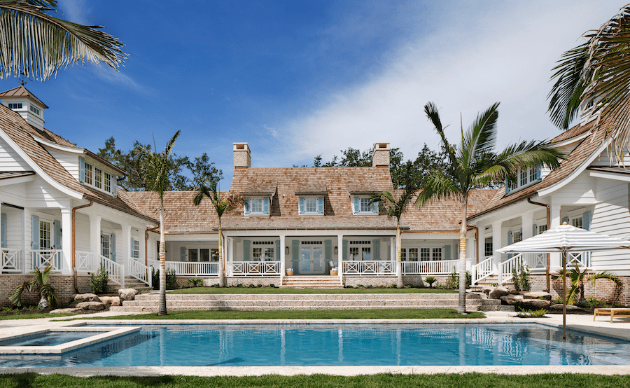 Exterior view of the Island Breeze house and pool, a 2023 BALA winner