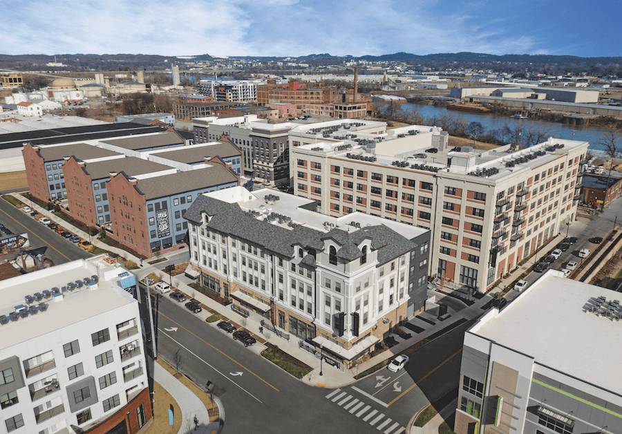 Aerial view of the LC Germantown development, a 2023 BALA winner