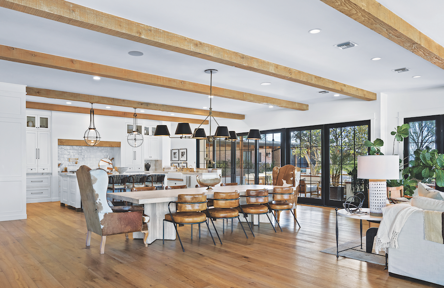 Dining space and kitchen in Saguaro Serenity, a 2023 BALA winner