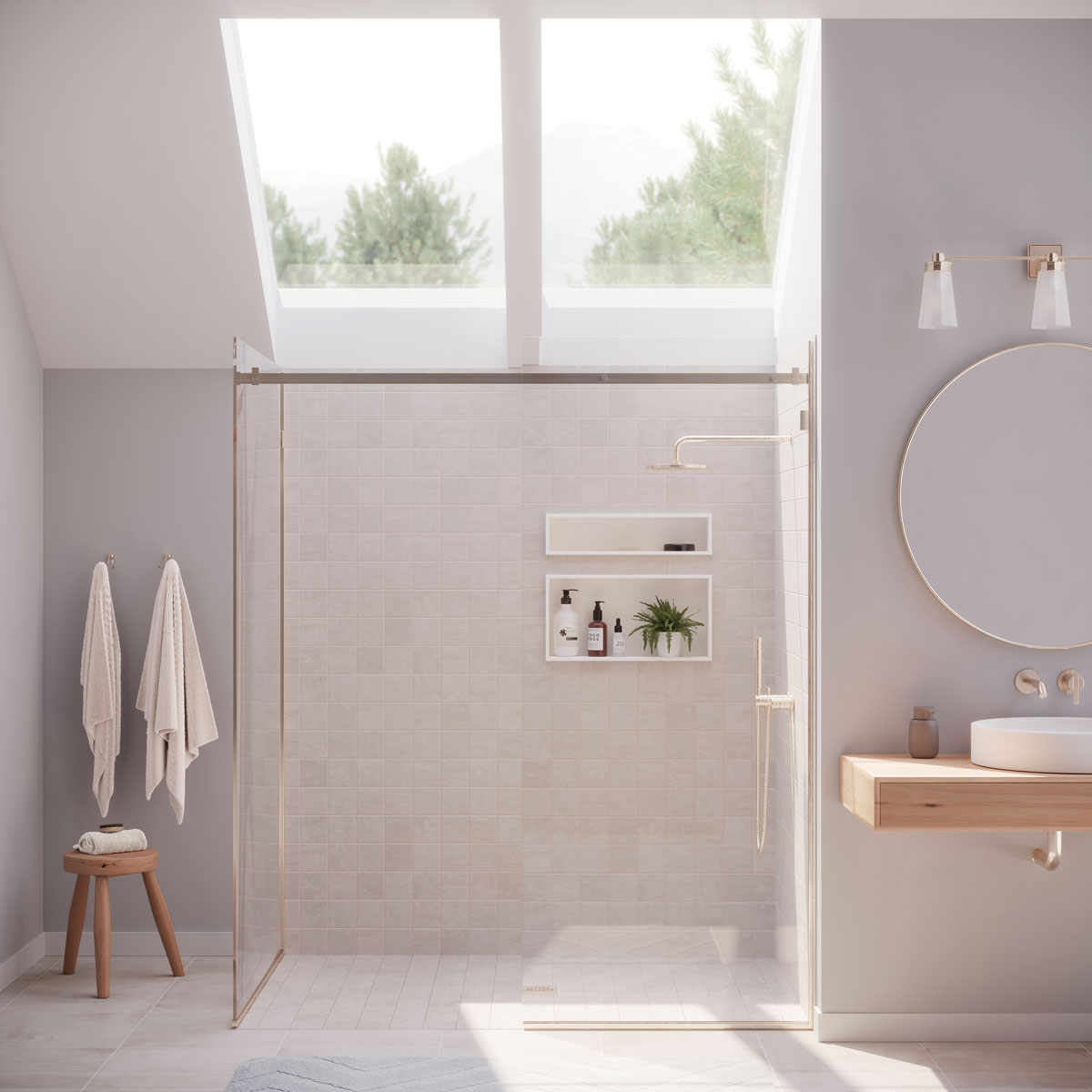 Awaken Skylight Bathroom Rendering