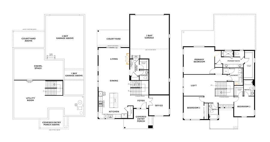 2-car garage with third car tandem