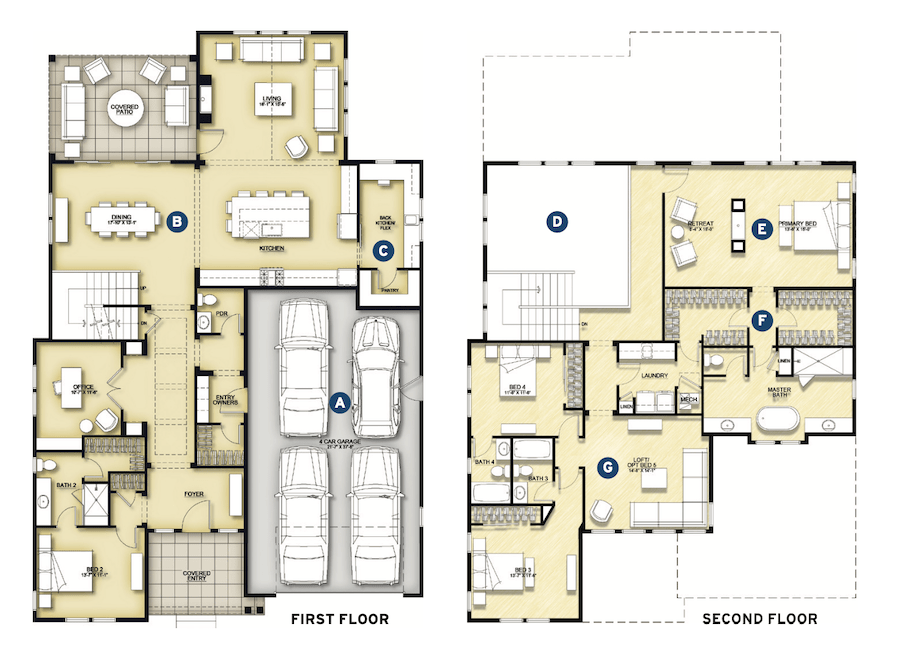   6150 at Westerly   DESIGNER: Seth Hart, DTJ Design, shart@dtjdesign.com, 303.443.7533  DIMENSIONS: Width: 50 feet  /  Depth: 75 feet  /  Living area: 3,683 sf  This thoughtfully crafted home provides generous living spaces, opportunities for retreat and privacy, and features that enhance convenience. These elements combine to create a home that embodies extravagant living. By harmonizing practical features with a touch of sophistication, the home offers an unparalleled residential experience.