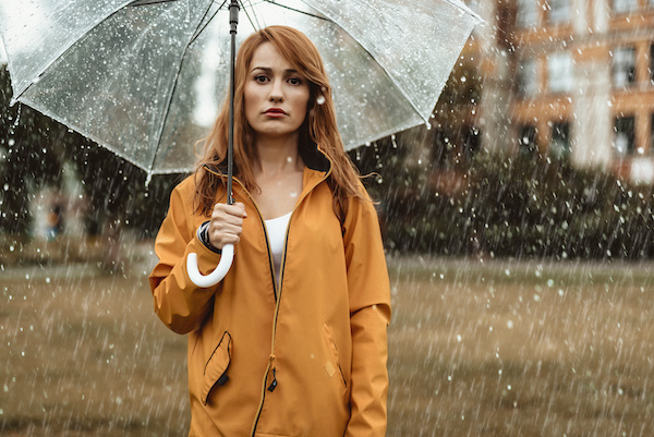 Woman in the rain