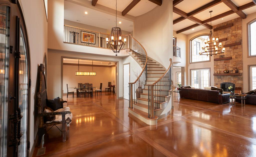 concrete floor in luxury home