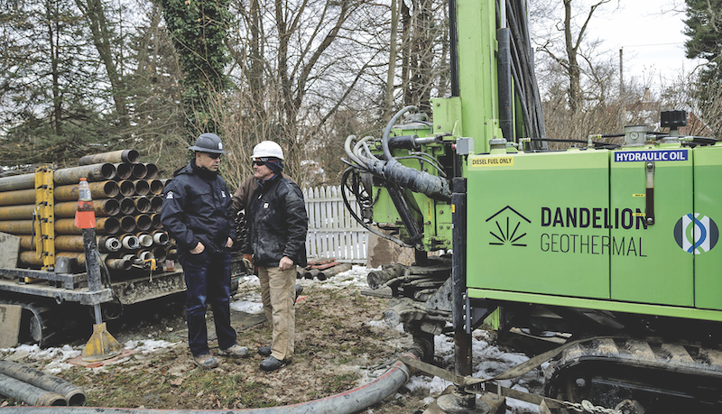 sonic drill on site fore installing geothermal