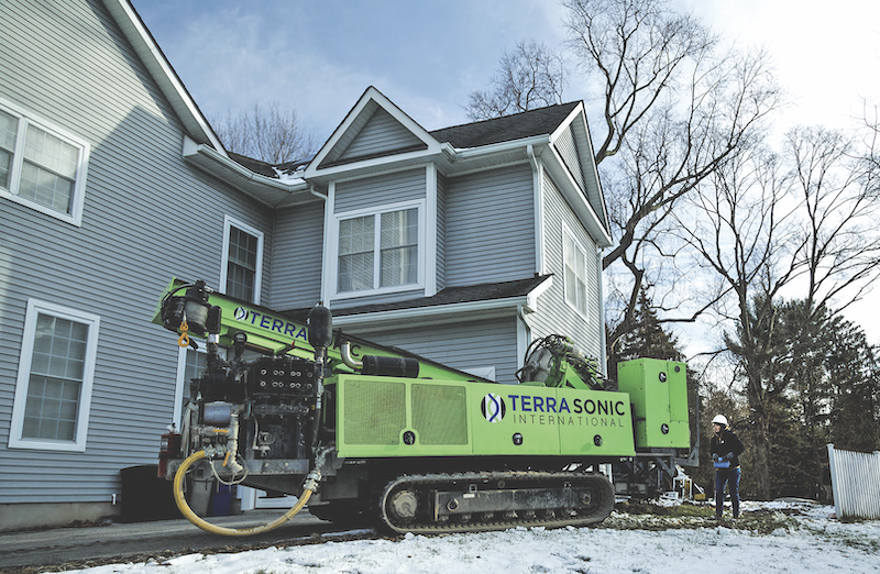 sonic drill for geothermal on site