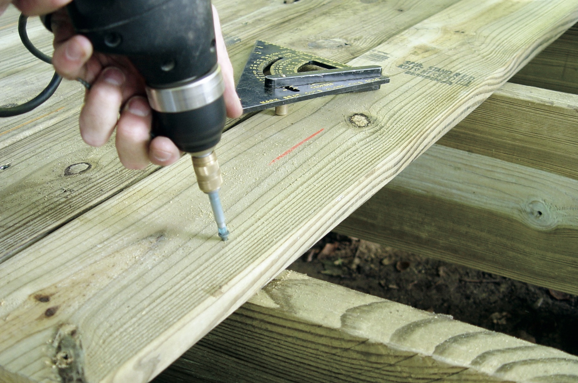 southern yellow pine being installed for floor joists in a home