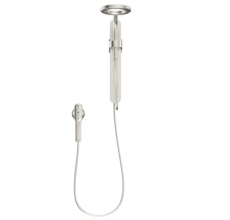 Nebia by Moen Rainshower + Handshower in brushed nickel