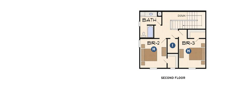 second-floor plan of the Blue Ridge by Larry Garnett Designs