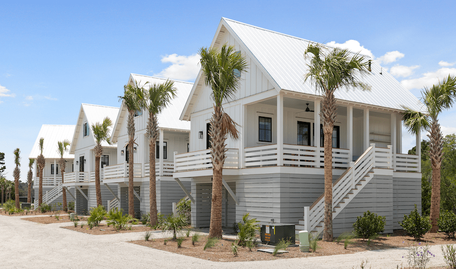 Exteriors of The Bungalows, BALA award-winning cottages in South Carolina