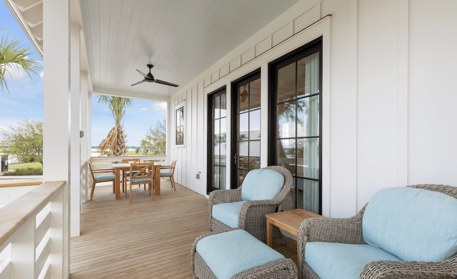 Front porch of The Bungalows in South Carolina