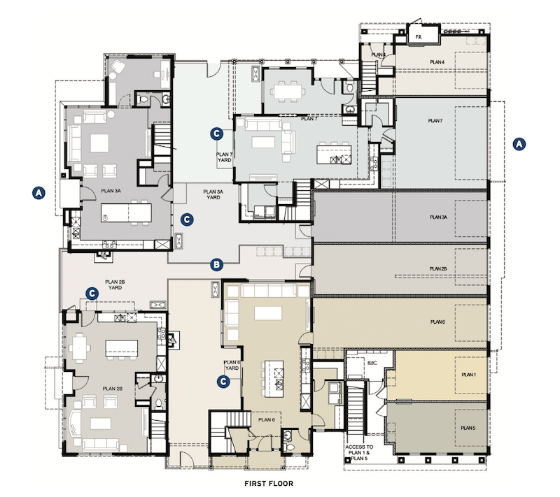 Dahlin Group's design for the Bungalows at Bellaterra, first floor plan 