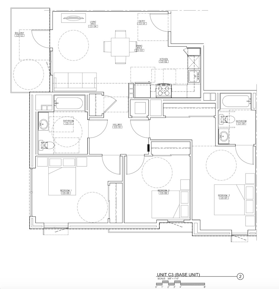 Carson Arts Colony unit floor plan, a 2020 BALA winner