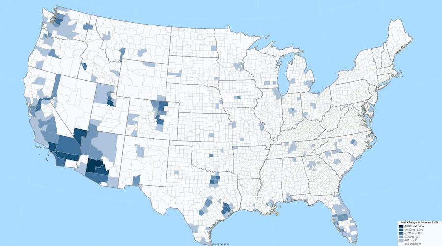 Change in Housing Starts Map - Senex