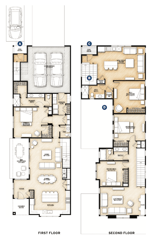 DTJ Design's ADU design, floor plans