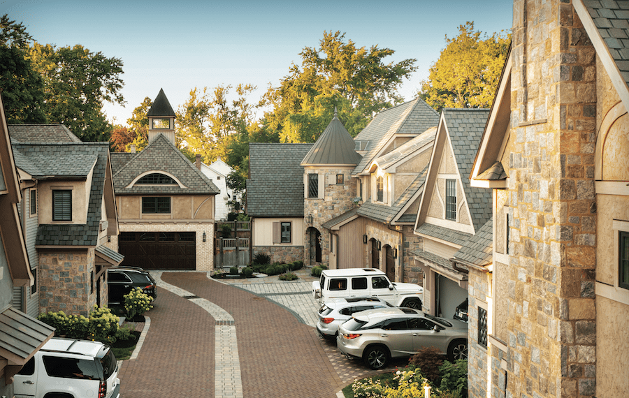 The central court in the Downton Walk infill development 