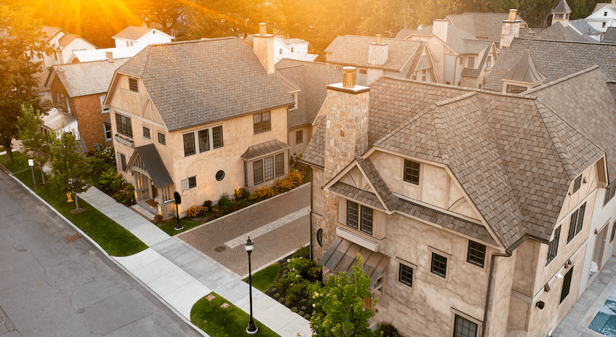 Streetscape and home exteriors at infill development Downton Walk, a BALA winner winner