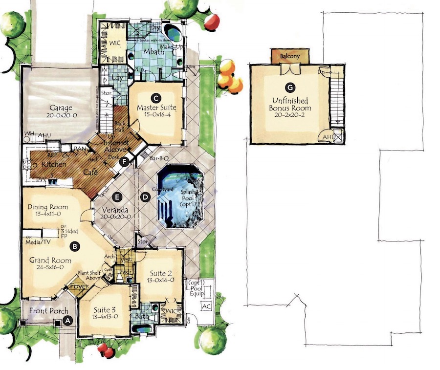 Donald F. Evans' design for the Courtyard Home with zero lot lines