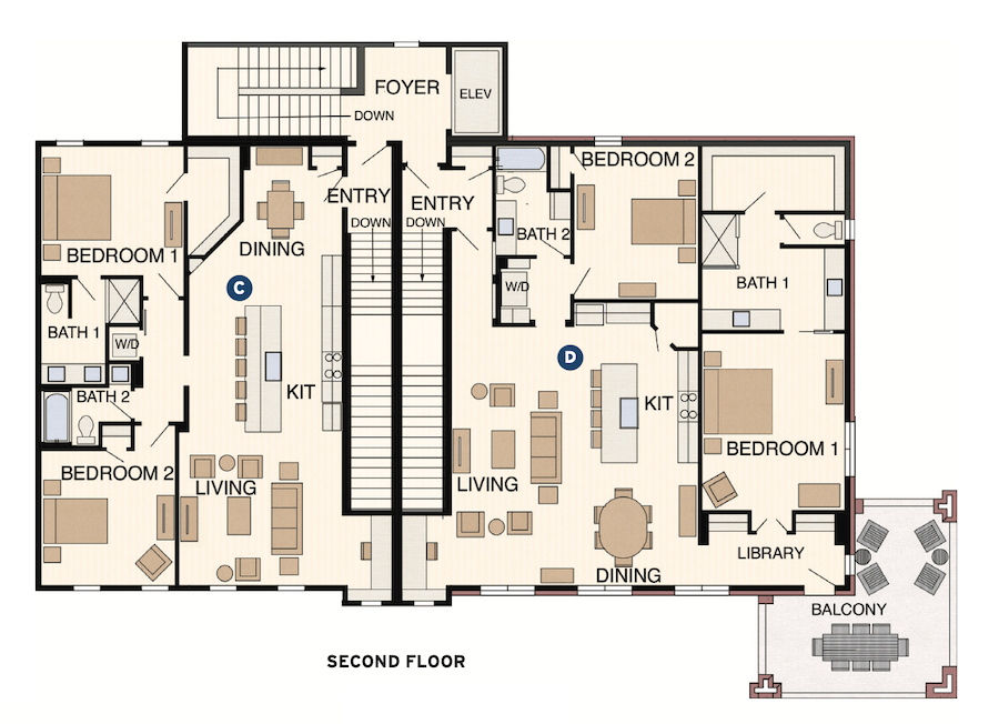 Larry W. Garnett's floor plans for the on-the-boards design for Cardinal Wood Live Work project