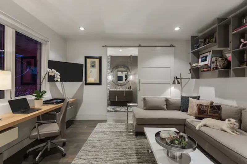 The home office flex space in the LEED Platinum Greenlab show home in Dallas.