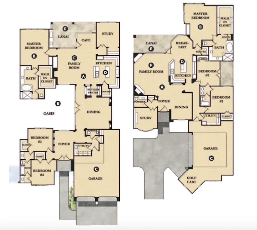 Floor plan for Villa Verde designed by Guy Land