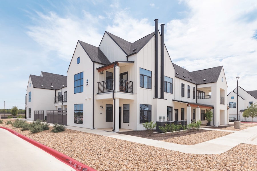 Hermosa Village multifamily rental buildings use a Big House concept in modern farmhouse style