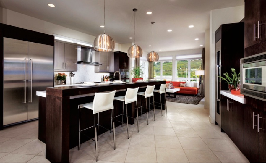 The kitchen at Robert Hidey Architects' zero lot line design for Asher Neighborhood