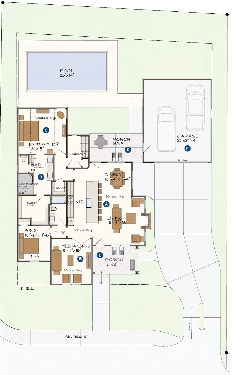 Larry Garnett design for Old Mill No. 25, floor plan