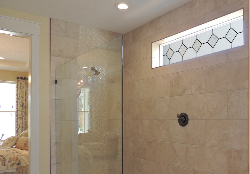 Hy-Lite Mission-style transom window in bathroom