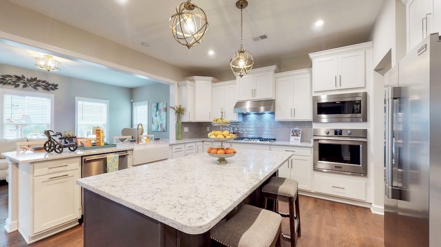 The kitchen in James Monroe Homes' Abigail design