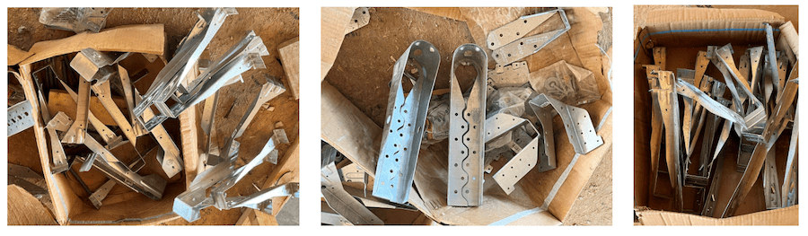 Example of jobsite waste: joist hangers