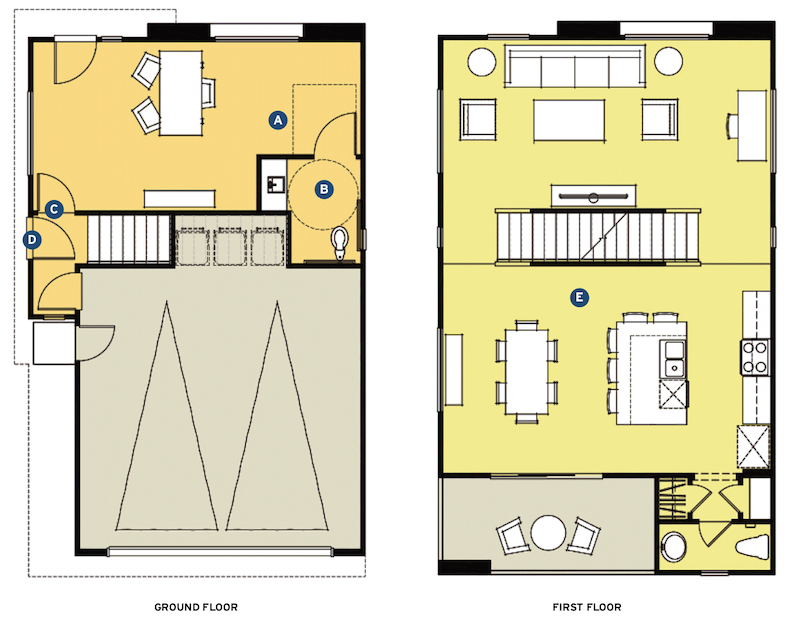 Kevin L. Crook Architect Live Work single-family dwelling floor plans