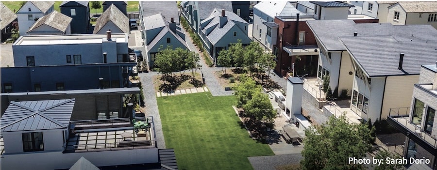 Housing with shared green space