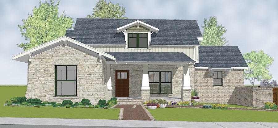 Old MIll home design, front elevation