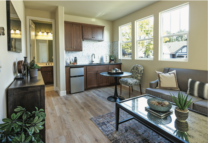 kitchen in Plan 1 multigenerational home design by Dahlin Group Architecture Planning