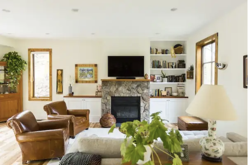 The living room of the LEED Gold Sikes Residence designed by Sol Design + Consulting