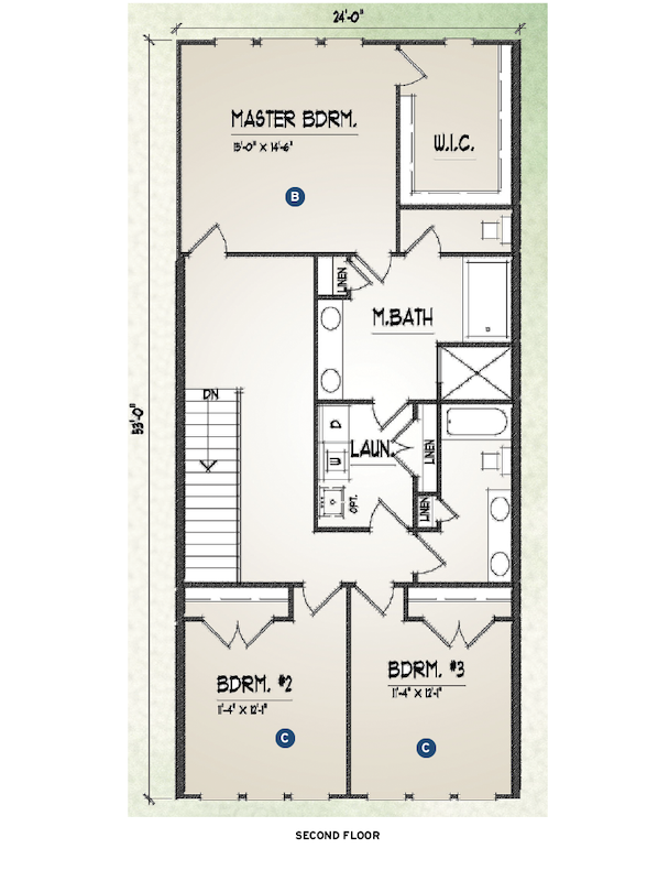 TK Design & Associates, the Andrea, second-floor plan