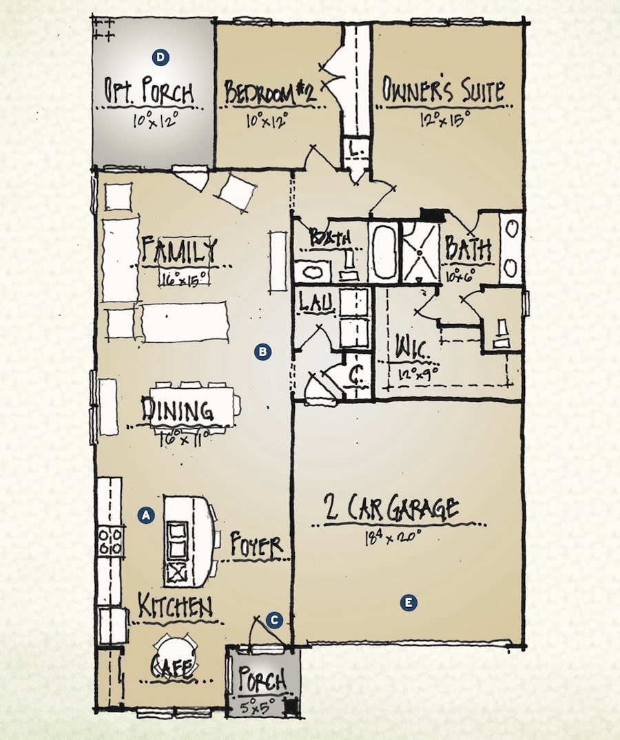 TK Design & Associates' The Charlette, floor plan