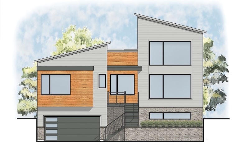 The Carrboro house design, elevation