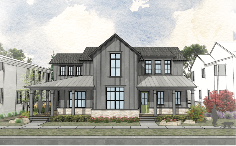 front elevation of The Union multigenerational house design by DTJ Design