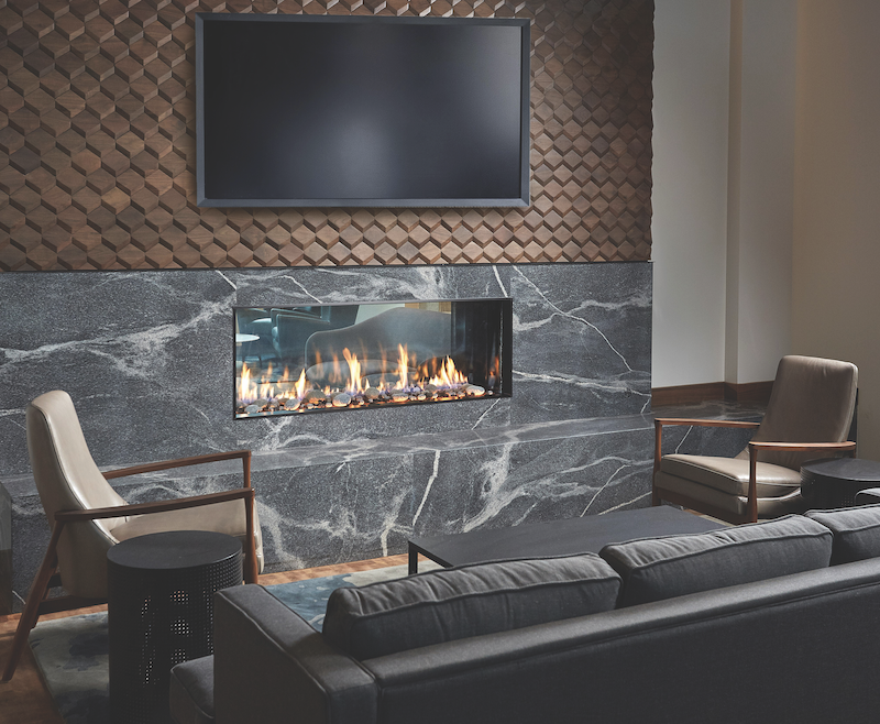 Travis Industries DaVinci Collection linear fireplace