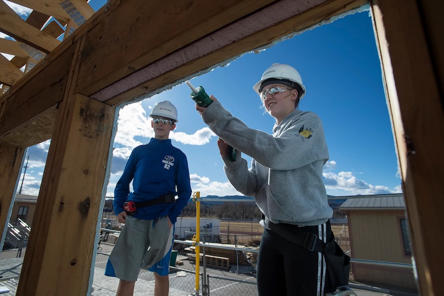 STEAM students carpentry