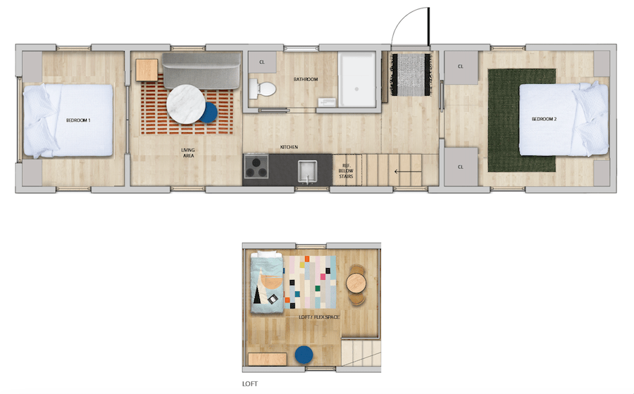 Via tiny home on wheels floor plan