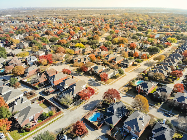 Aerial of homes