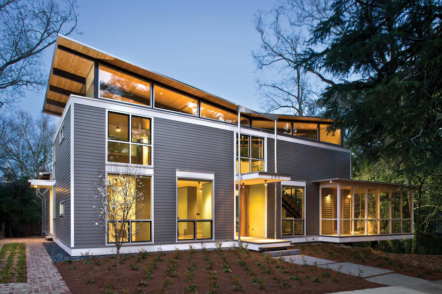 clapboard siding gull wing roof