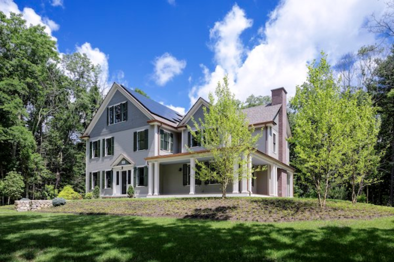 Front exterior view of Green Phoenix Development's LEED Platinum farmhouse renovation