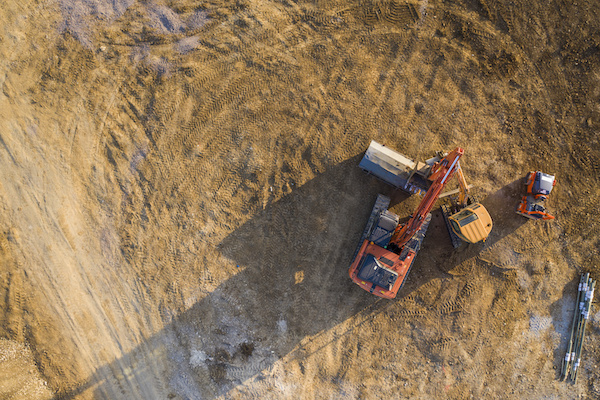 Heavy equipment at construction site