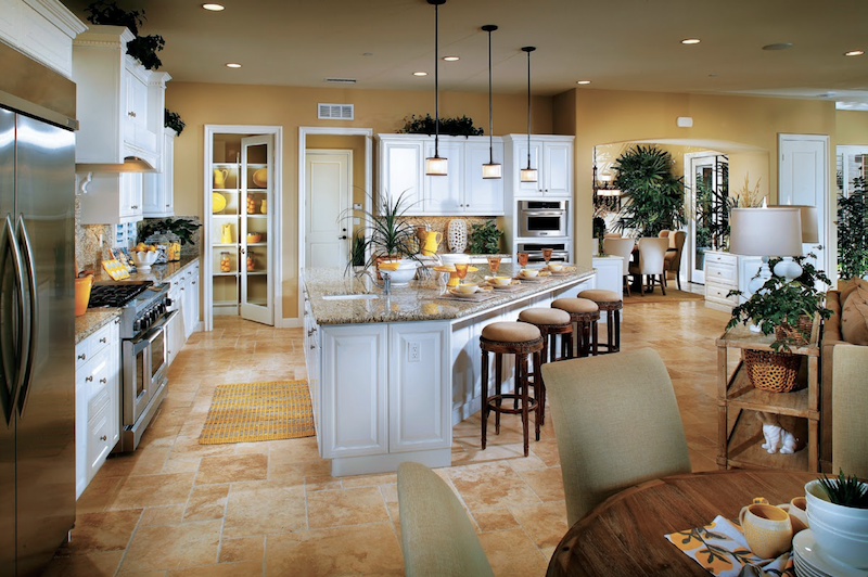 Smart storage in the kitchen includes a dedicated pantry.