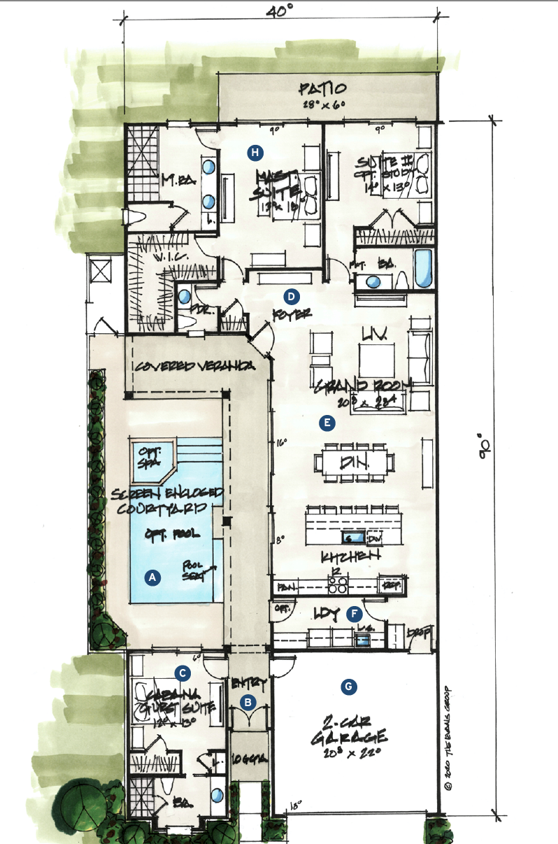 oasis courtyard duplex home design