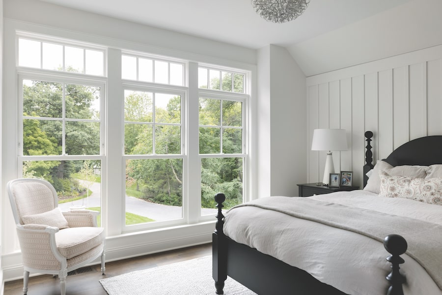 Wayzata Bay custom home upstairs bedroom